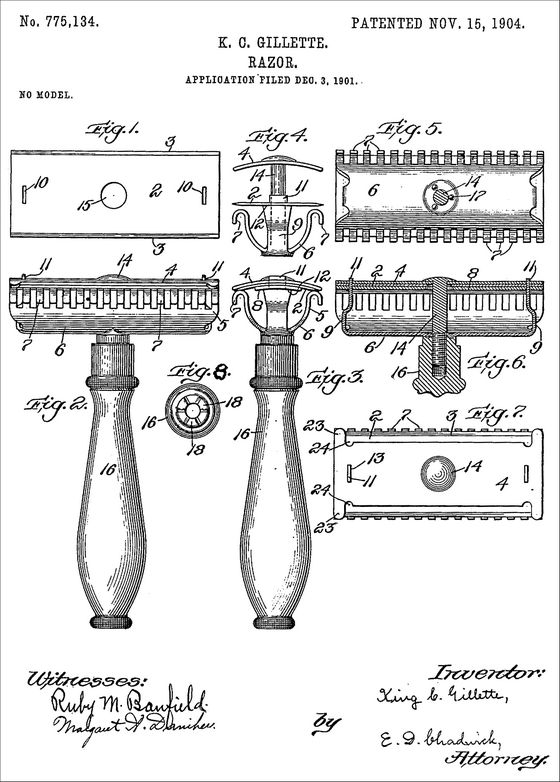Afspraak vergaan combineren 15 november 1904 - Gillette verwerft het patent op het veiligheidsscheermes  - Geschiedenis