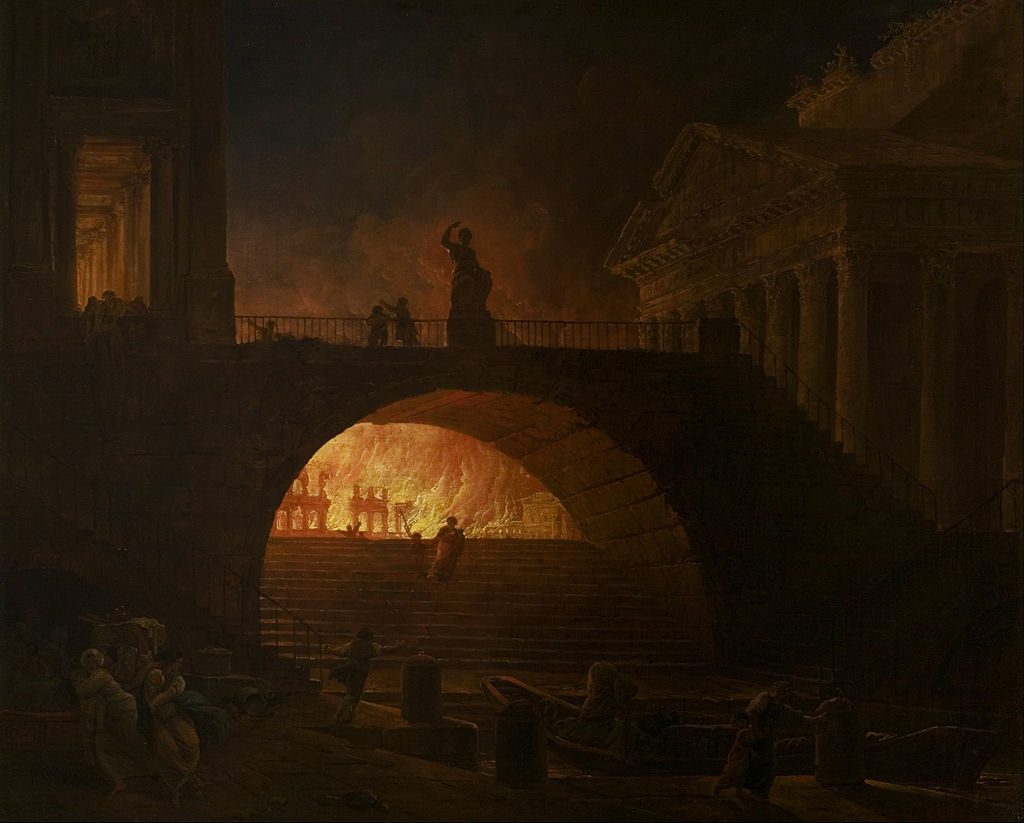 Grote brand van Rome - Hubert Robert